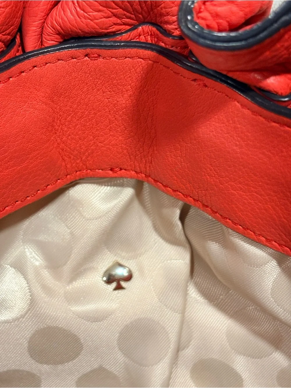 Kate Spade New York West Valley Vilma Pebbled Leather Bow Clutch Coral Red